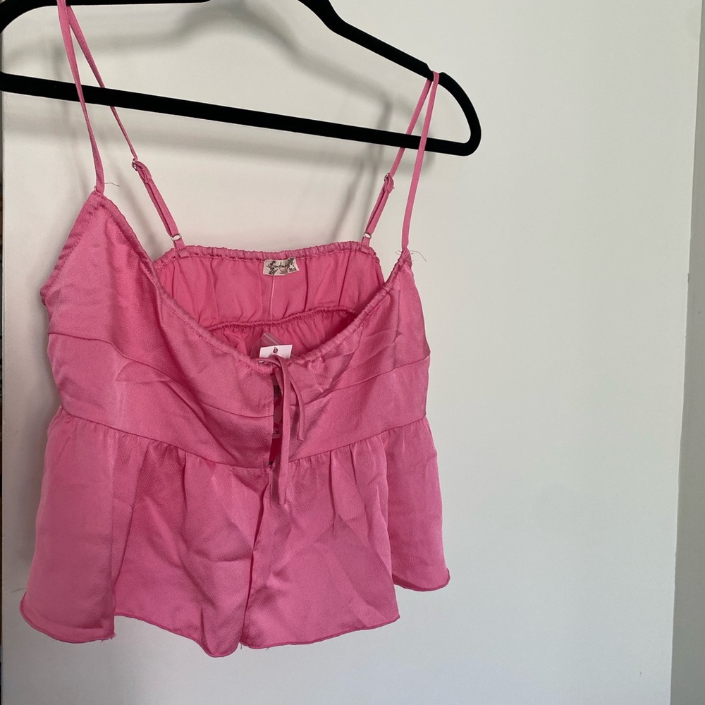Brand New with Tags pink Free People Frilly Crop top